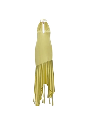 Baobab resin-embellished asymmetrical dress - Green