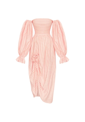 Sleeper Atlanta off-shoulder midi dress - Pink