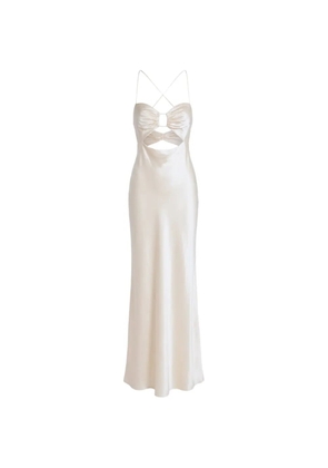 The Sei cut-out silk maxi gown - Neutrals