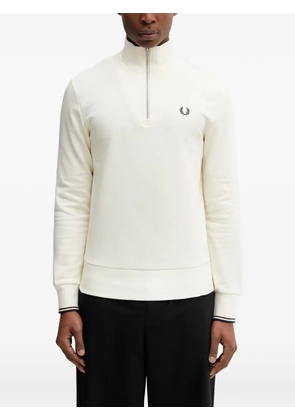 Fred Perry half-zip embroidered-logo sweater - Neutrals