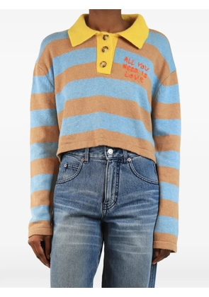 Mira Mikati striped polo sweater - Blue