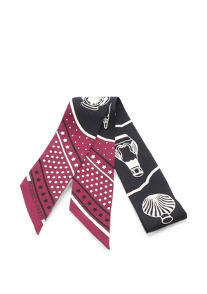 Hermès Pre-Owned 2010s Twilly Les Flacons silk scarf - Black