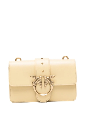 PINKO Love Birds stud-embellished leather shoulder bag - Neutrals
