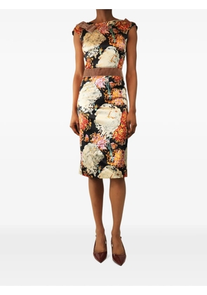 Dolce & Gabbana Pre-Owned floral-print midi dress - Black
