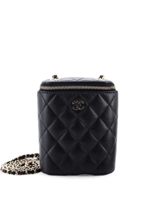 CHANEL Pre-Owned Vertical Classic Vanity Case with Chain Quilted Caviar Small shoulder bag - Black