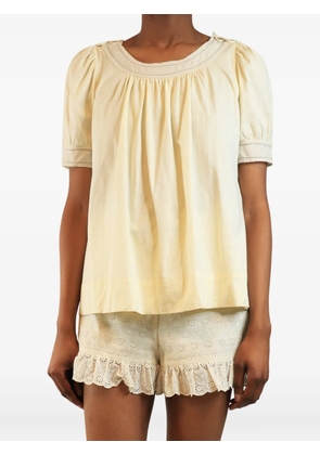 Chloé Vintage short-sleeved gathered top - Neutrals