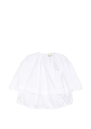LITKOVSKA balloon hem-string poplin blouse - White
