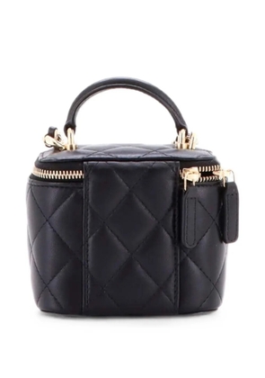CHANEL Pre-Owned Classic Top Handle Vanity Case with Chain Quilted Lambskin Mini crossbody bag - Black
