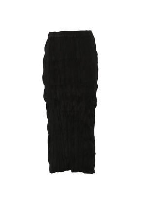 Gongdid Design crinkled-finish elasticated-waist midi skirt - Black