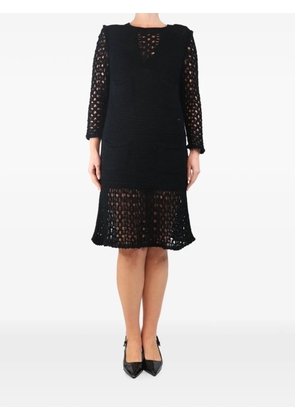 CHANEL Pre-Owned crochet-knit pocket mini dress - Black