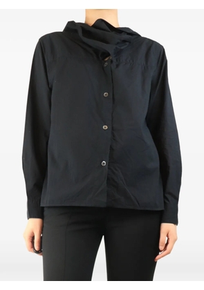 Margaret Howell neck-tie cotton shirt - Black
