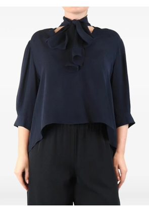 Nanette Lepore high-low silk blouse - Blue