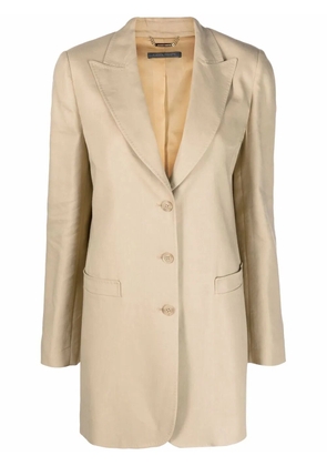 Alberta Ferretti single-breasted long-line blazer - Neutrals