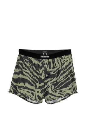 TOM FORD tiger-print boxer - Green