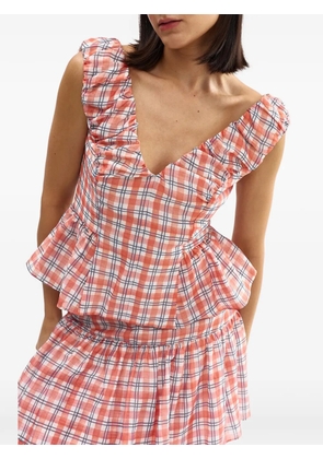 Aston Studio Romane ruffled peplum blouse - Orange