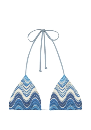 MC2 Saint Barth chevron-knit triangle bikini top - Blue