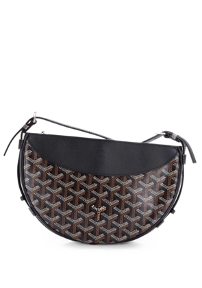 Goyard Pre-Owned Hirondelle Coated Canvas and Leather shoulder bag - Black