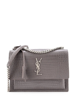 Saint Laurent Pre-Owned Sunset Crocodile Embossed Leather Medium crossbody bag - Grey