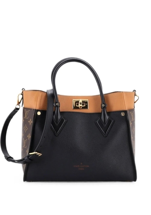 Louis Vuitton Pre-Owned On My Side Leather with Monogram Canvas MM tote bag - Black