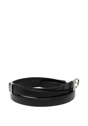 Low Classic two-way leather belt - Black