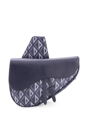 Christian Dior Pre-Owned Saddle CD Diamond Coated Canvas and Leather crossbody bag - Blue