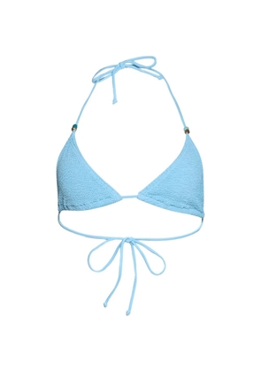 Bond-eye beaded Ingrid triangle bikini top - Blue