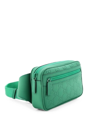 Gucci Pre-Owned Front Zip GG Rubber Effect Leather belt bag - Green