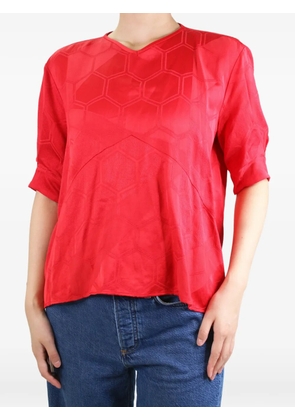 Isabel Marant Vintage geometric-pattern short-sleeve top - Red