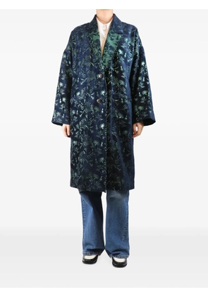 Kristina Ti lurex jacquard coat - Blue