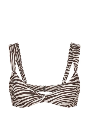 Nicholas Bridget balconette top - graphic zebra - Brown