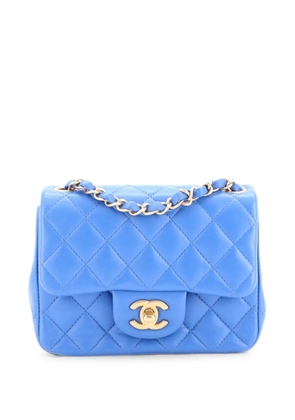 CHANEL Pre-Owned Square Classic Single Flap Bag Quilted Lambskin Mini crossbody bag - Blue