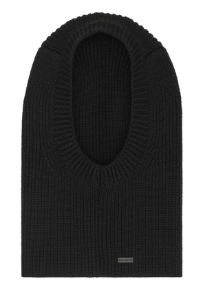 Saint Laurent large ribbed balaclava in wool - Black