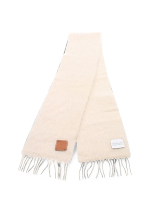 Loewe Pre-Owned 2010s Anagram-patch scarf - Neutrals