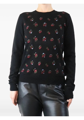 Mulberry Pre-Owned floral-embroidered sweater - Black