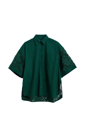 Essentiel Antwerp lace-insert oversized shirt - Green