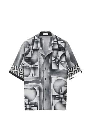 Versace printed crêpe de Chine silk shirt - Black