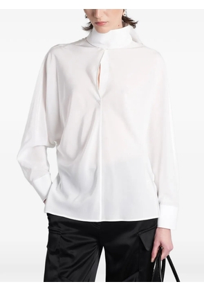 Courrèges cut-out high-neck blouse - White