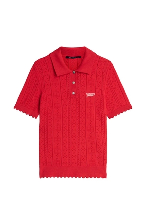 Tommy Hilfiger pointelle-knit scalloped-edge sweater - Red