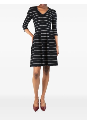 Alaïa Pre-Owned V-neck striped mini dress - Black
