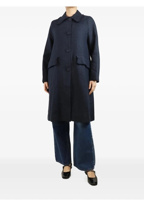 Officine Generale frayed single-breasted coat - Blue