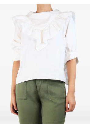 Atlantique Ascoli ruffled-trim blouse - White