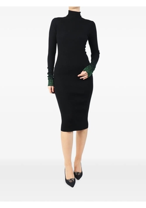 Loewe Pre-Owned beaded high-neck midi dress - Black