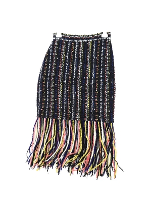 MSGM pearl-embellished fringe skirt - Black