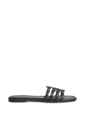 Tommy Hilfiger logo-patch multi-strap flat sandals - Black