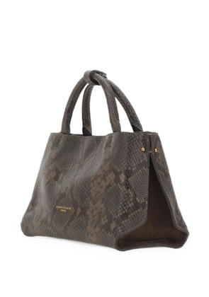 GIANNI CHIARINI small Amal python-effect tote bag - Brown