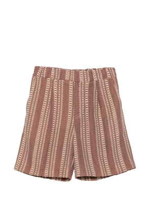 Costumein Tony geometric-pattern elasticated-waist shorts - Brown