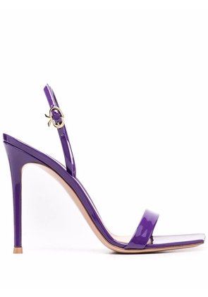 Gianvito Rossi Ribbon open-toe heeled leather sandals - Purple