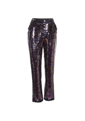 Balmain Pre-Owned sequin-embellished straight-leg trousers - Black
