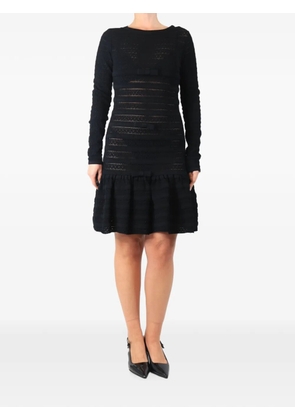 Valentino Garavani Pre-Owned ruffled-hem long-sleeve mini dress - Black