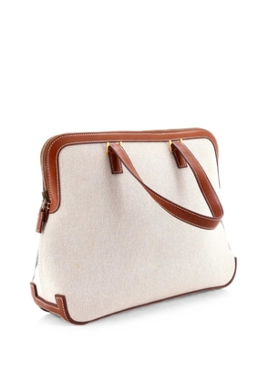 Hermès Pre-Owned Escapada Handbag Toile with Leather shoulder bag - Brown